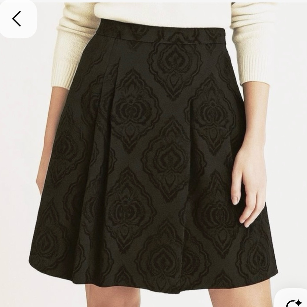 Talbots Black Jacquard Knee-Length A-line Skirt, size 4